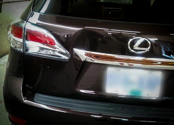2012 Lexus RX350 with dent in trunk lid